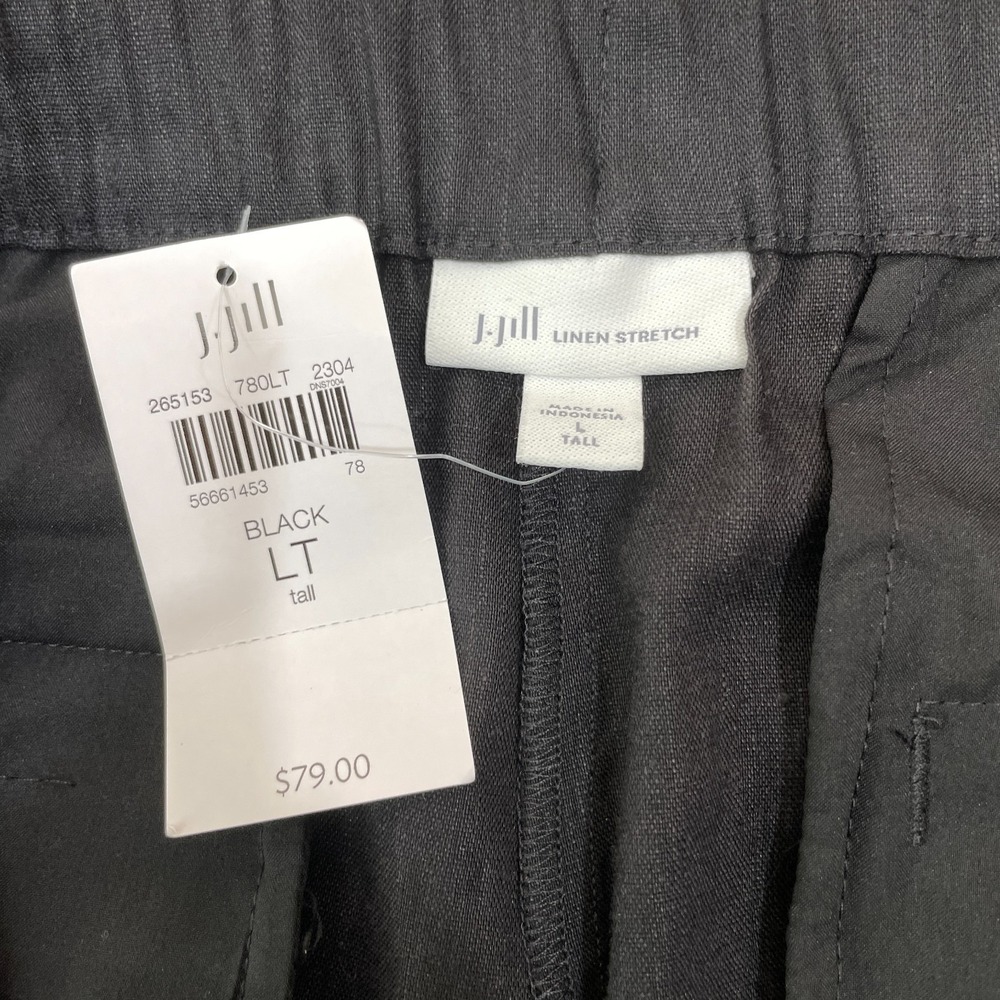 NWT J. Jill‎ Linen Stretch Ankle Pants Size LT  Black Pull On $79 NEW - Picture 4 of 7